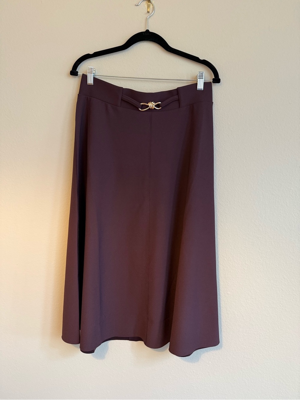 H&M Plum A-Line Skirt with Gold Buckle